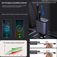All-in-One Charging Solution – 4-in-1 Retractable Cable