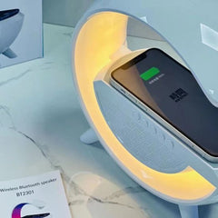 LED Wireless Charger Speaker – 3-in-1 Bluetooth Speaker with Fast Charging & Night Light