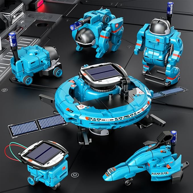Learn, Build & Play – 6-in-1 Solar Robot Educational Toy Kit